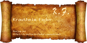 Krautheim Fedor névjegykártya